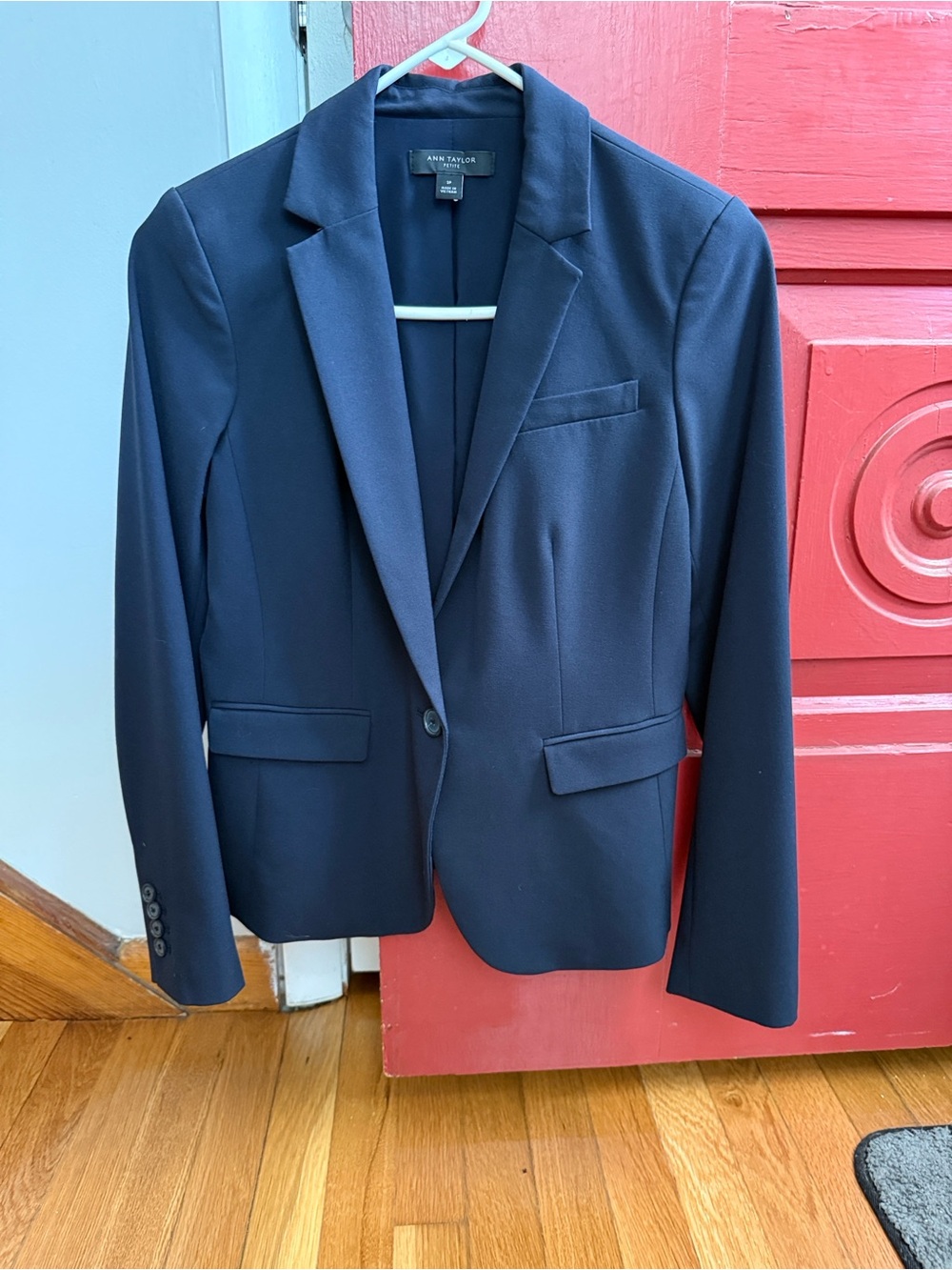 Ann Taylor Navy Single-Button Tailored Blazer